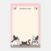 子犬と黒猫 ポストイット (正面)
