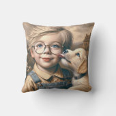 子犬なめリトルボーイ顔 クッション (裏面)