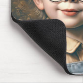 子犬なめリトルボーイ顔 マウスパッド (コーナー)