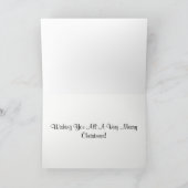 子犬に満ちたストッキングのクリスマスカード シーズンカード (内部)