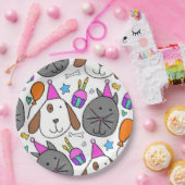 「子犬ねこパーティープレート」 ペーパープレート (パーティー)