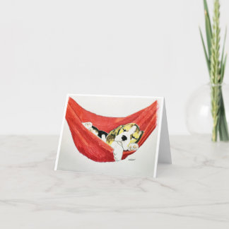 子犬のうたたねグリーティングカード サンキューカード