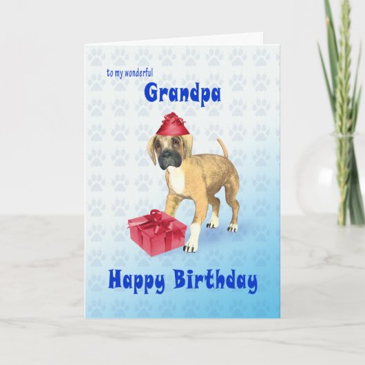 子犬のおじいちゃんの誕生日カード カード (正面)