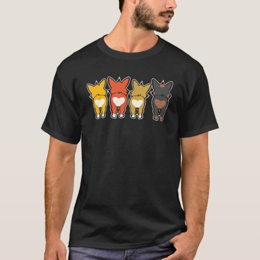 子犬のためのコーギーのお尻の犬 Tシャツ (正面)