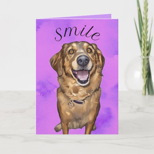 子犬のイラスト入りグリーティングカードで笑顔に カード (正面)