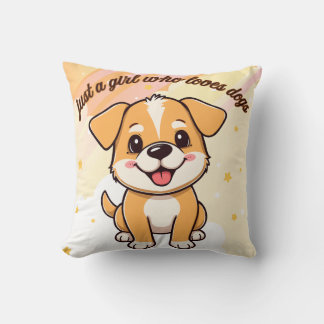 子犬のイラスト入りスロー枕 クッション