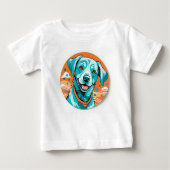 子犬のオレンジ色の愛 ベビーTシャツ (正面)