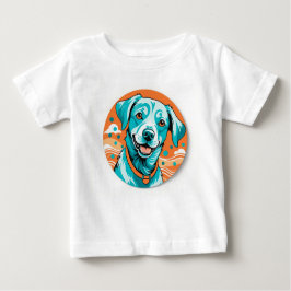 子犬のオレンジ色の愛 ベビーTシャツ
