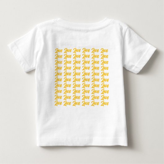 子犬のオレンジ色の愛 ベビーTシャツ (裏面)