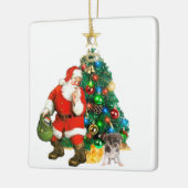 子犬のオーナメントでサンタを発見 セラミックオーナメント (左)