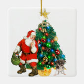 子犬のオーナメントでサンタを発見 セラミックオーナメント (裏面)