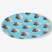 子犬のカスタム写真パターン ペーパープレート (アングル)