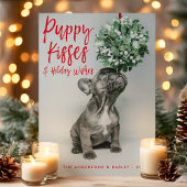 子犬のキスと願う可愛いペット犬の写真 シーズンカード