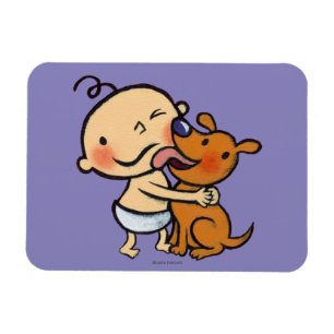 子犬のキスのベビー マグネット