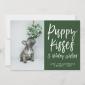 子犬のキスズカワイトパウがペットドッグの写真をプリント シーズンカード (正面)