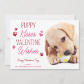 子犬のキスバレンタインカスタムウィッシュPet犬の写真 シーズンカード (正面)
