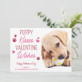 子犬のキスバレンタインカスタムウィッシュPet犬の写真 シーズンカード (スタンド正面)