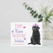 子犬のキスバレンタインデーを願う シーズンポストカード (スタンド正面)