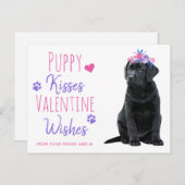 子犬のキスバレンタインデーを願う シーズンポストカード (正面/裏面)