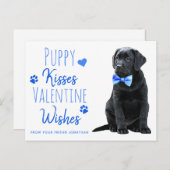 子犬のキスバレンタインデーを願う シーズンポストカード (正面/裏面)