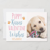 子犬のキスバレンタインデーペット子犬の写真 シーズンカード (正面)