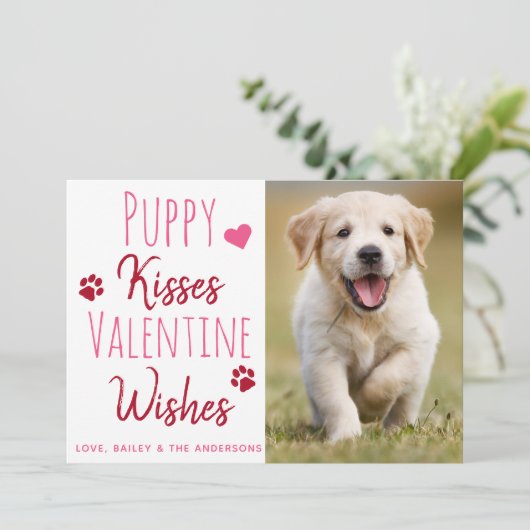 子犬のキスバレンタイン願い子犬の写真 シーズンカード (スタンド正面)