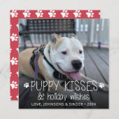 子犬のキス犬ペット子犬の写真 シーズンカード (正面/裏面)