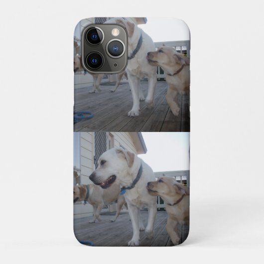 子犬のキス:クリーム色のラブラドール家族の愛、 Case-Mate iPhoneケース (裏)