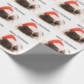 子犬のクリスマスのギフトの包装紙 ラッピングペーパー (角)