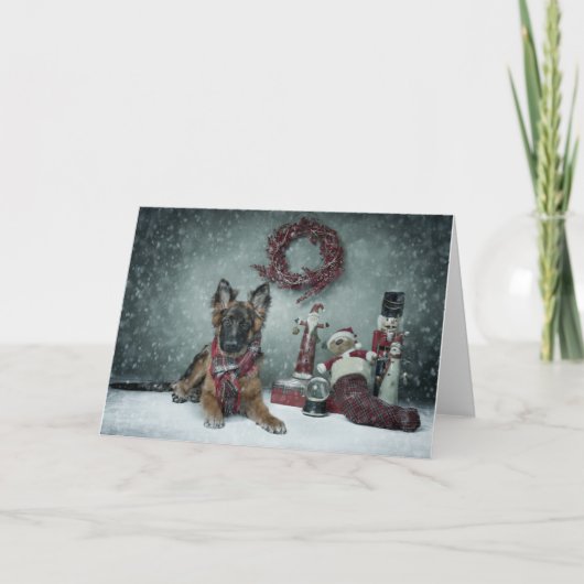 子犬のクリスマスカード シーズンカード (正面)