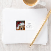 子犬のクリスマスレターラベル ラベル (インサイチュ)