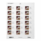 子犬のクリスマスレターラベル ラベル (フルシート)