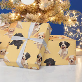 子犬のクリスマス紙 ラッピングペーパー