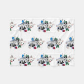 子犬のクリスマス フリースブランケット (正面(横))