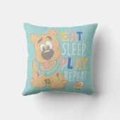 子犬のスクービードゥー食べ「睡眠遊、リピート」 クッション (裏面)