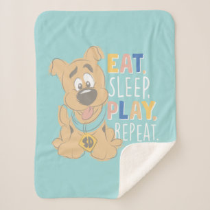 子犬のスクービードゥー食べ「睡眠遊、リピート」 シェルパブランケット