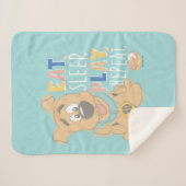 子犬のスクービードゥー食べ「睡眠遊、リピート」 シェルパブランケット (正面(横))