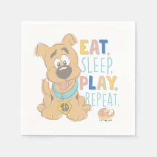 子犬のスクービードゥー食べ「睡眠遊、リピート」 スタンダードカクテルナプキン
