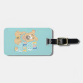 子犬のスクービードゥー食べ「睡眠遊、リピート」 ラゲッジタグ (正面横)