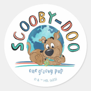 子犬のスクービードゥー「1つのグルービーアップ」 ラウンドシール