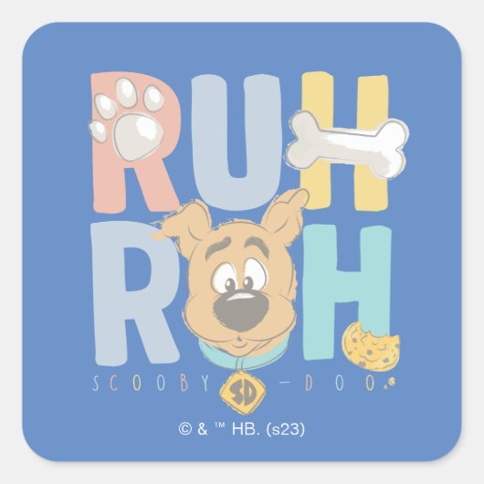 子犬のスクービードゥー"Ruh Roh" スクエアシール (正面)
