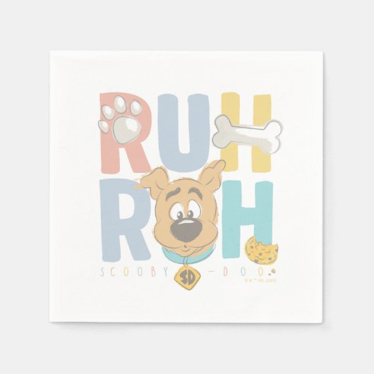 子犬のスクービードゥー"Ruh Roh" スタンダードカクテルナプキン (正面)