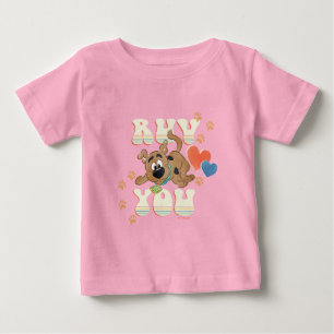 子犬のスクービードゥー"Ruv You" ベビーTシャツ