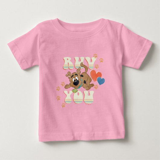 子犬のスクービードゥー"Ruv You" ベビーTシャツ (正面)