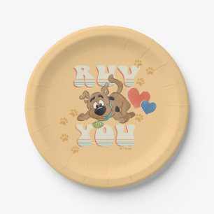 子犬のスクービードゥー"Ruv You" ペーパープレート
