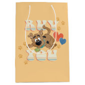 子犬のスクービードゥー"Ruv You" ミディアムペーパーバッグ (正面)