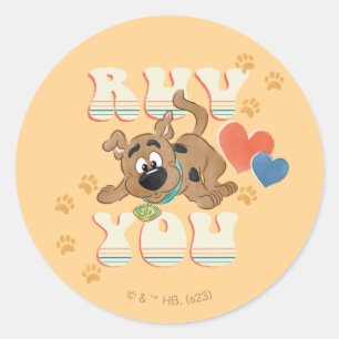 子犬のスクービードゥー"Ruv You" ラウンドシール