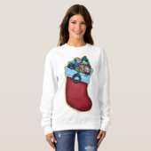 子犬のストッキングシャツ スウェットシャツ (正面フル)