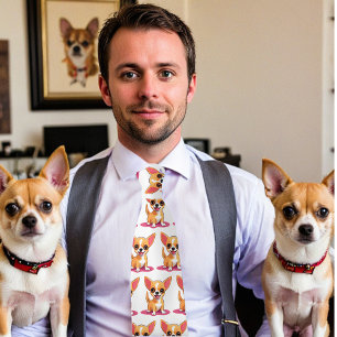 子犬のチャーム – カスタマイズ可能なChihuahua Tie ネクタイ