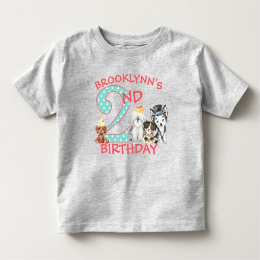 子犬のテーマ2歳の誕生日 トドラーTシャツ (正面)